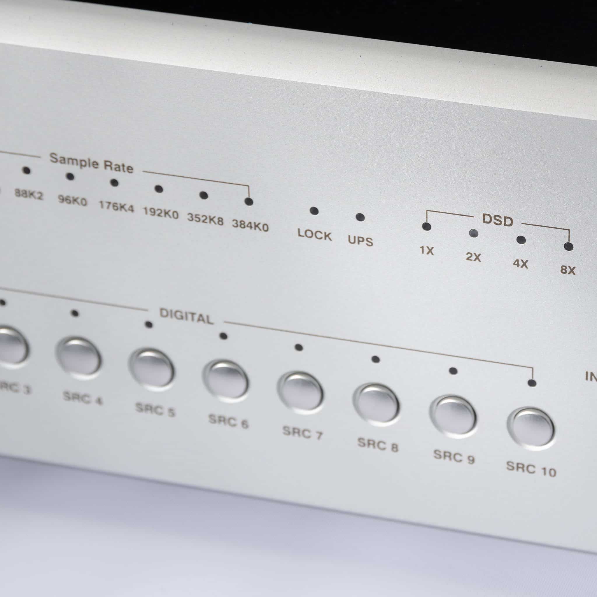 Up to 10 digital inputs (when optional HDMI module is installed) can support up to PCM 384k / 32 bit and DSD 4X depending on interface type.